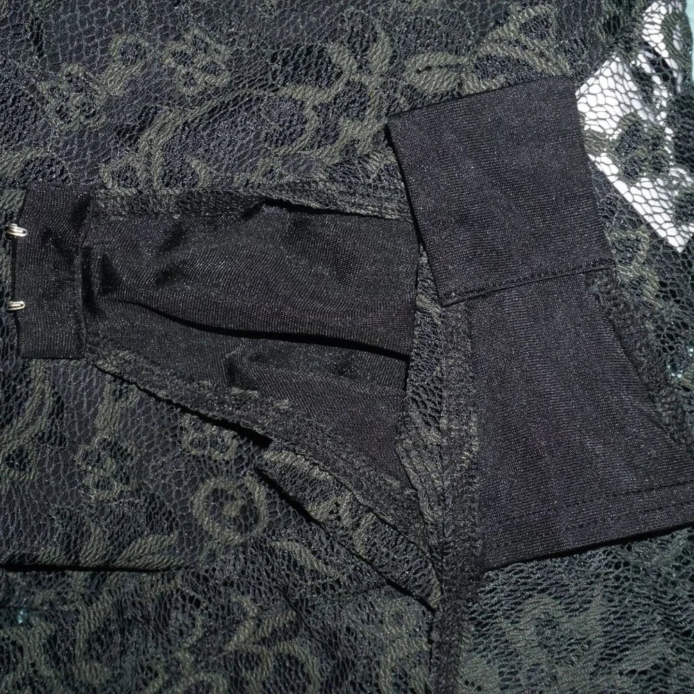GANNI Flynn Lace Bodysuit size 34 US XS S  forest green  B-20 - Picture 8 of 9